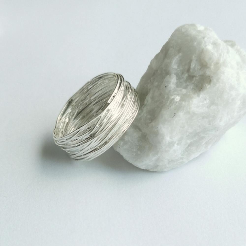 Hand Made Sterling Silver band ring size 8 🆕